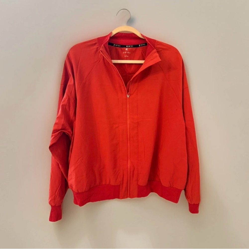 ZELOS Men’s  Vibrant Red Bomber Jacket
